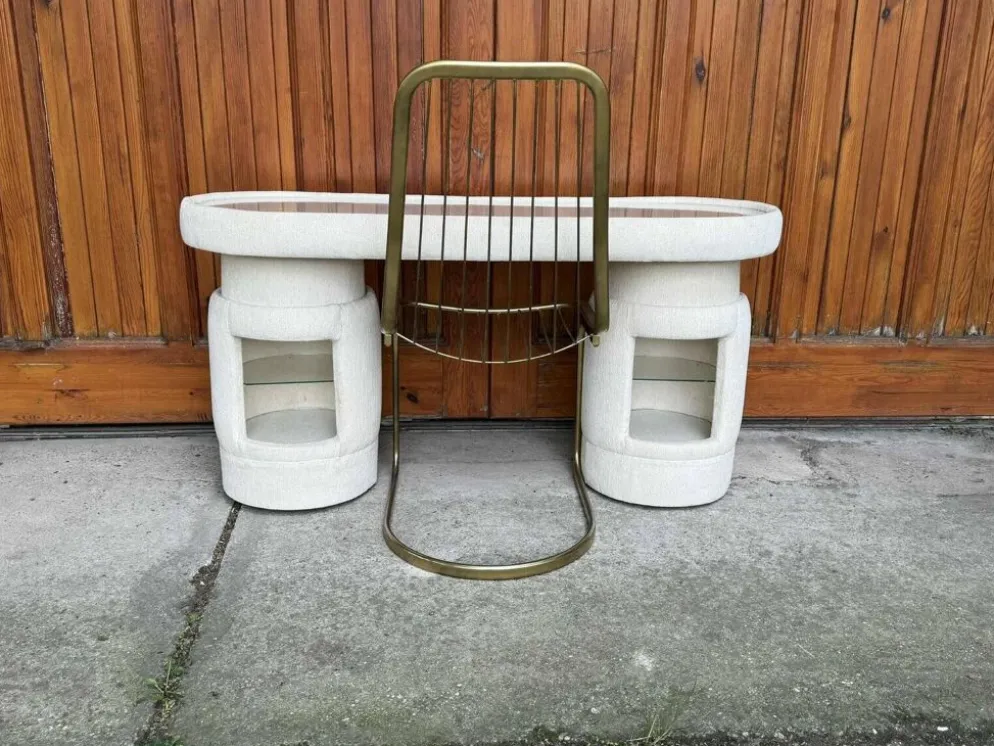 Coiffeuse avec chaise de Kecskemét Furniture, 1975, lot de 2