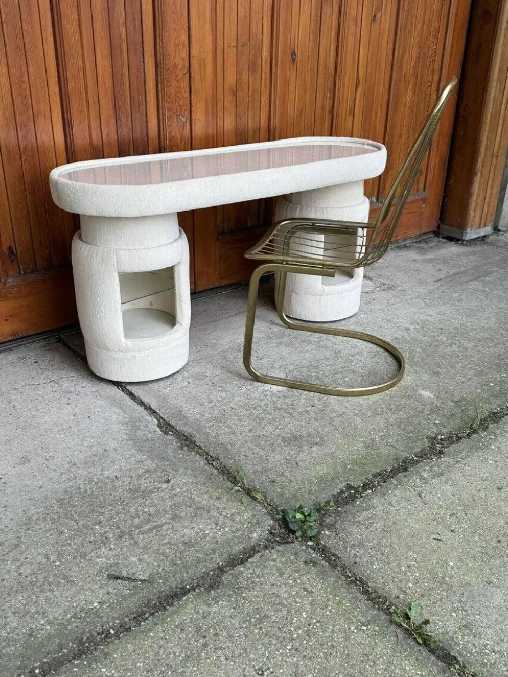 Coiffeuse avec chaise de Kecskemét Furniture, 1975, lot de 2