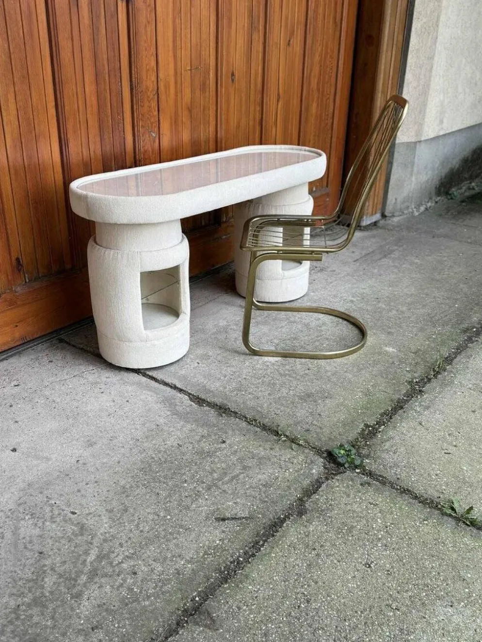 Coiffeuse avec chaise de Kecskemét Furniture, 1975, lot de 2