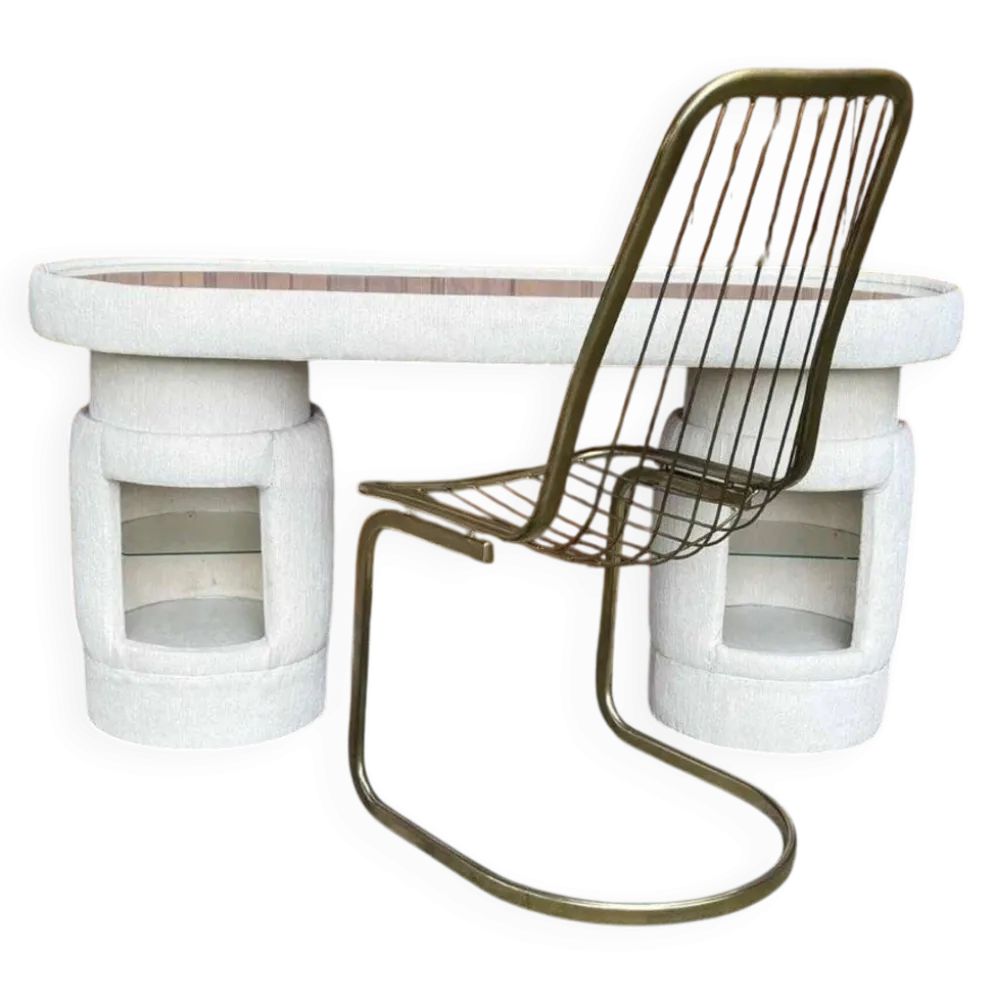 Coiffeuse avec chaise de Kecskemét Furniture, 1975, lot de 2