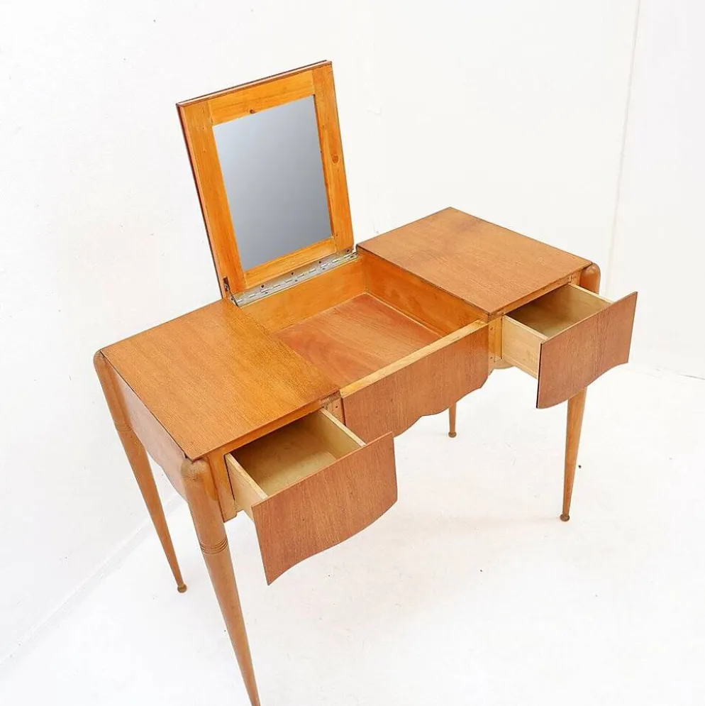 Coiffeuse avec miroir, abattant et tiroirs - 20ème siècle