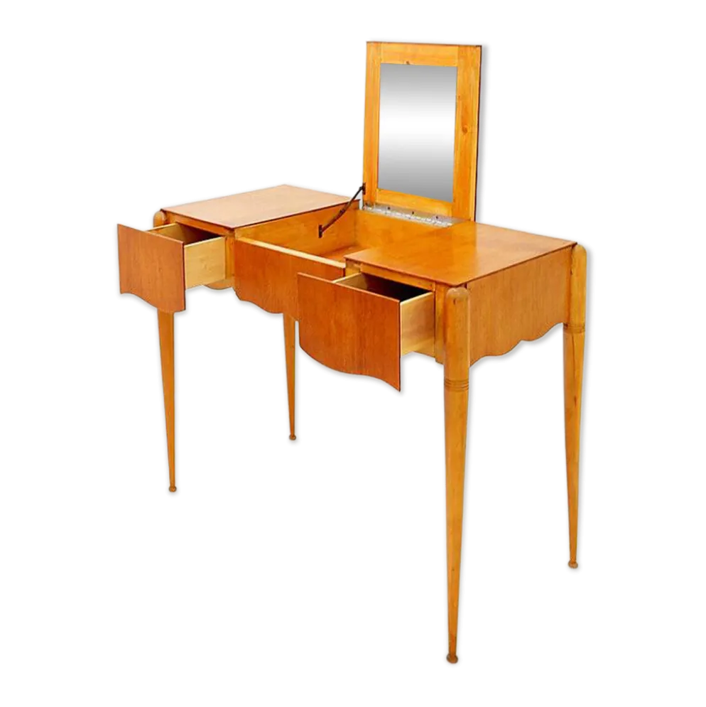 Coiffeuse avec miroir, abattant et tiroirs - 20ème siècle