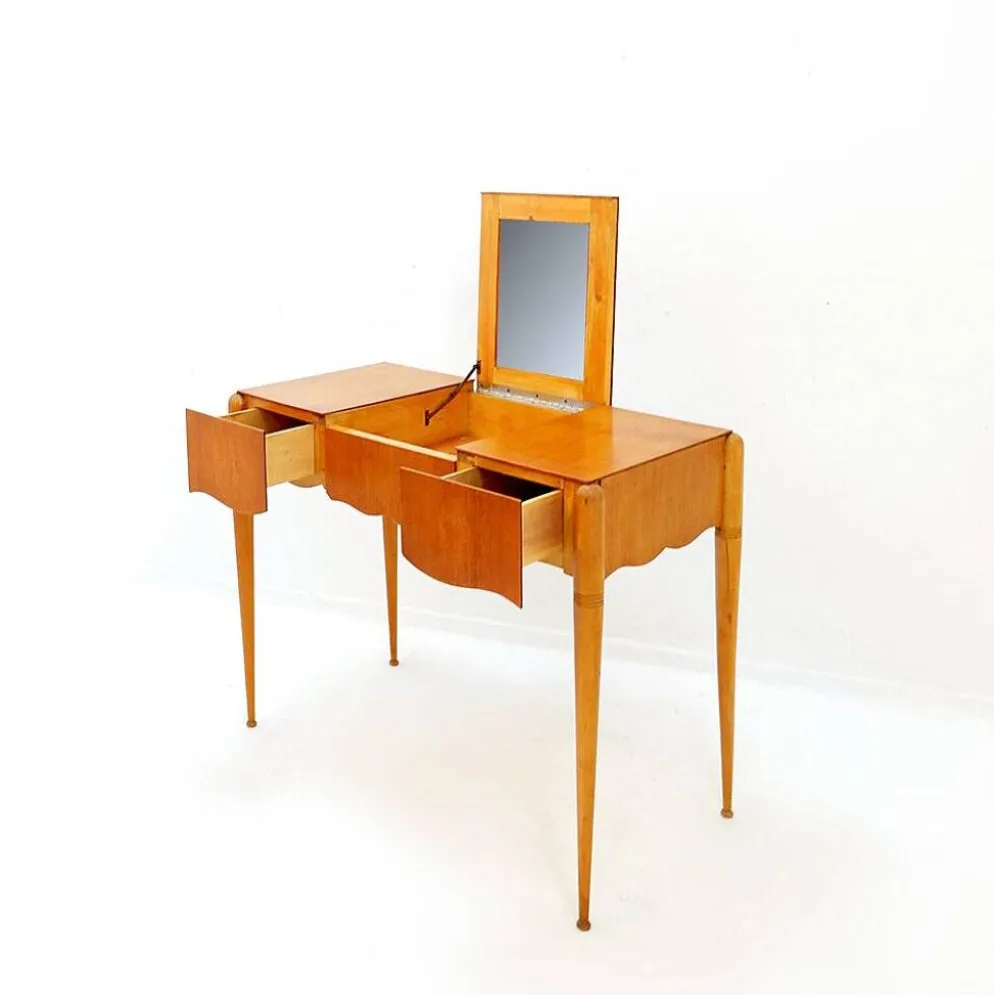 Coiffeuse avec miroir, abattant et tiroirs - 20ème siècle