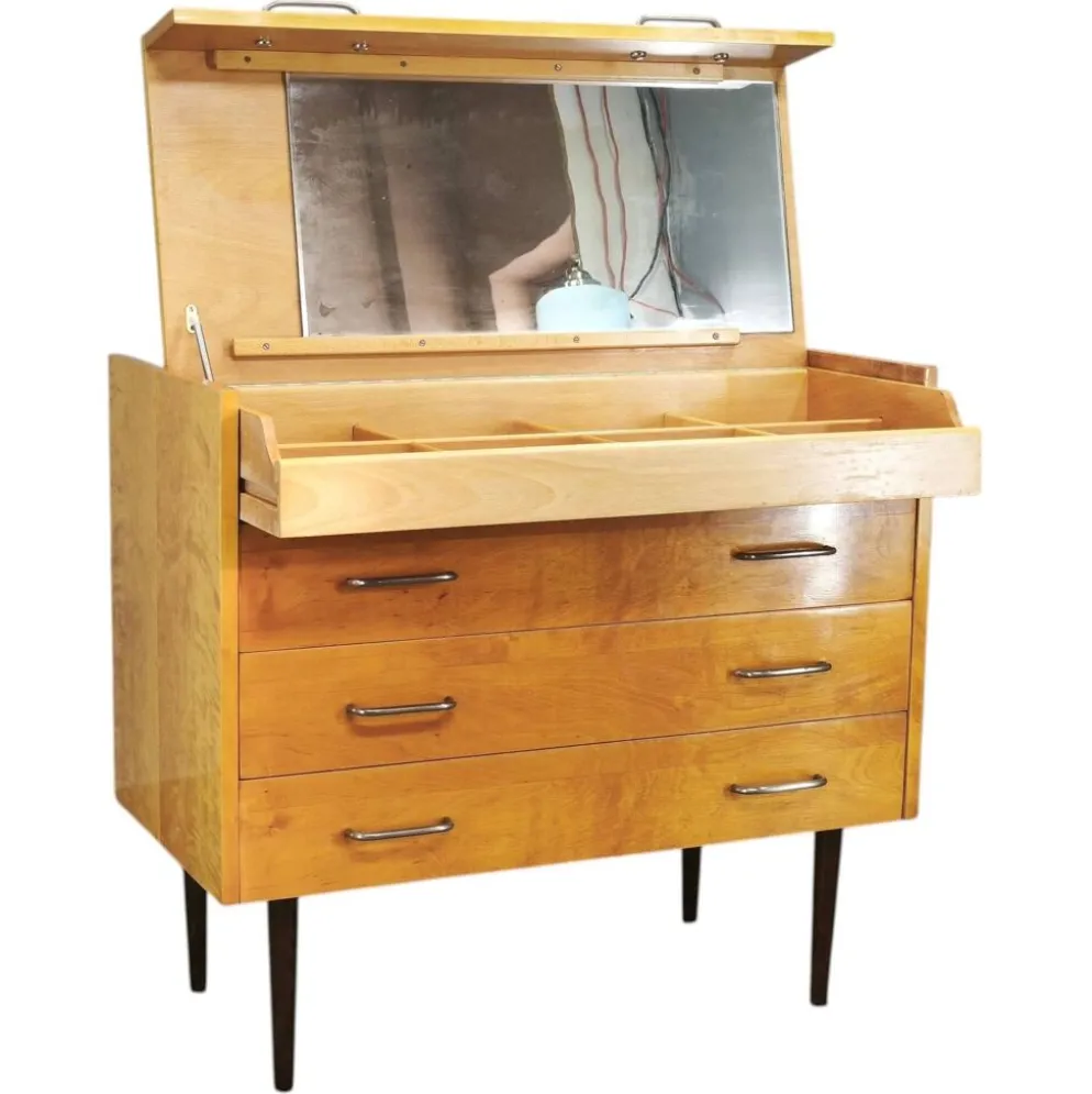 Coiffeuse avec miroir des années 1970 UP Zavody République tchèque.