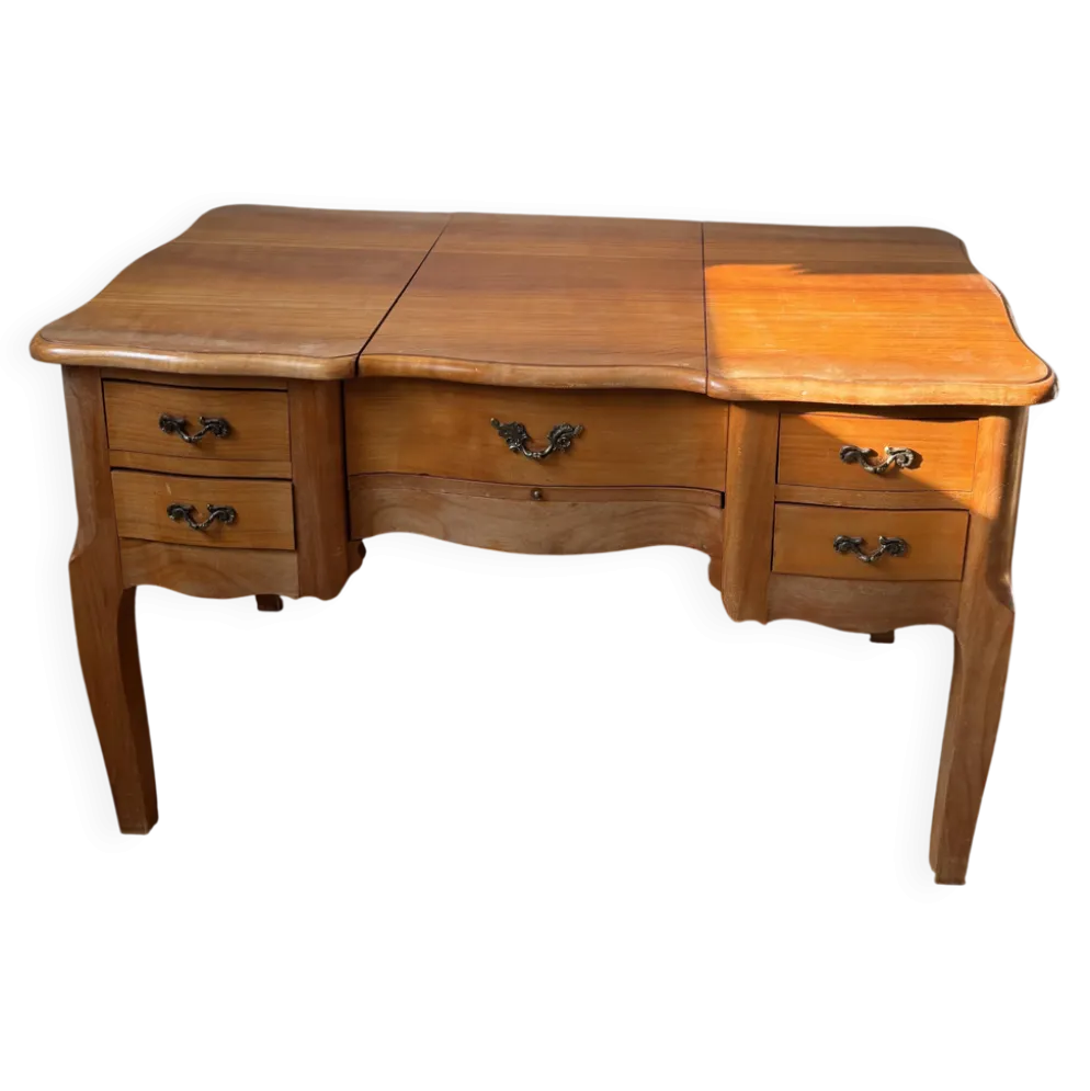 Coiffeuse basse en bois des années 60-70