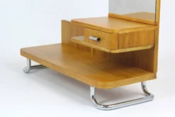 Coiffeuse Bauhaus restaurée en acier tubulaire chromé, 1940s