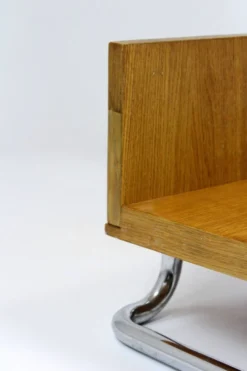 Coiffeuse Bauhaus restaurée en acier tubulaire chromé, 1940s