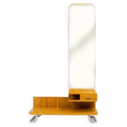 Coiffeuse Bauhaus restaurée en acier tubulaire chromé, 1940s