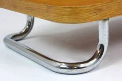 Coiffeuse Bauhaus restaurée en acier tubulaire chromé, 1940s
