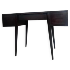 Coiffeuse/Bureau vintage des années 1950 en bois massif, style Gio Ponti avec miroir.