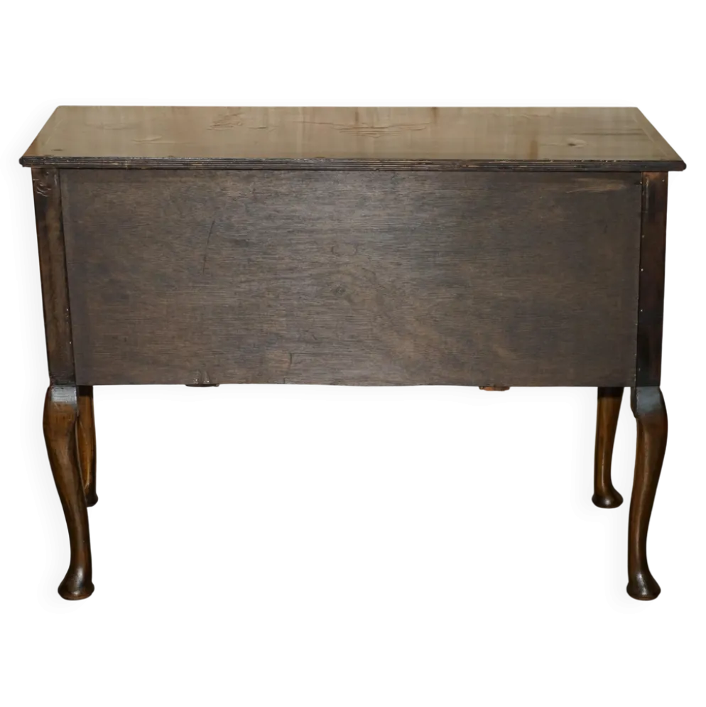 Coiffeuse chinoise circa 1920 en noyer avec décoration Chinoiserie