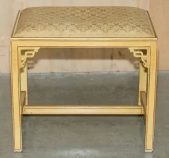 Coiffeuse chinoiserie en noyer avec tabouret
