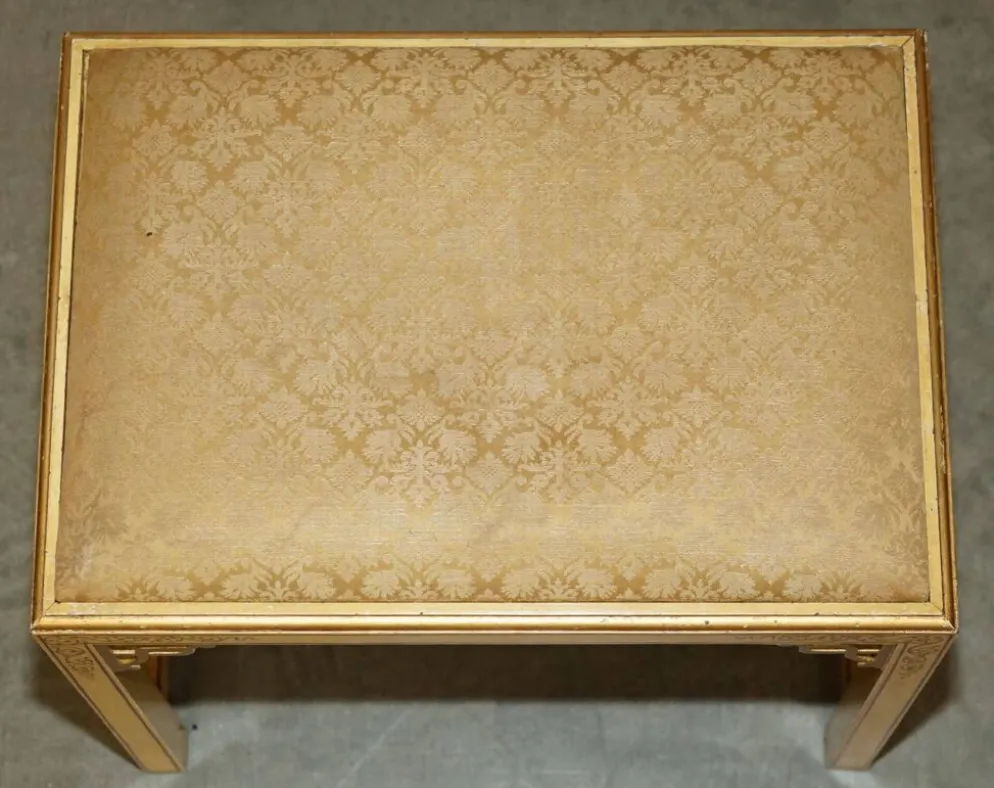 Coiffeuse chinoiserie en noyer avec tabouret