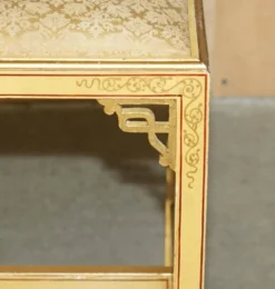 Coiffeuse chinoiserie en noyer avec tabouret