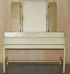 Coiffeuse chinoiserie en noyer avec tabouret