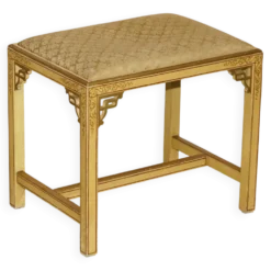 Coiffeuse chinoiserie en noyer avec tabouret