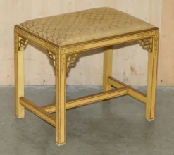 Coiffeuse chinoiserie en noyer avec tabouret