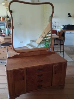 Coiffeuse commode à miroir art déco