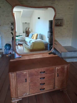 Coiffeuse commode à miroir art déco