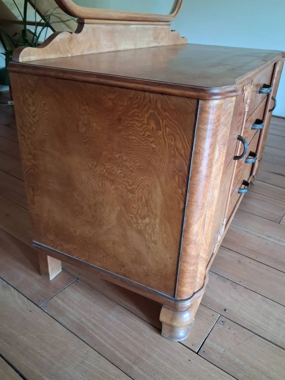 Coiffeuse commode à miroir art déco