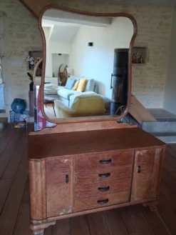Coiffeuse commode à miroir art déco