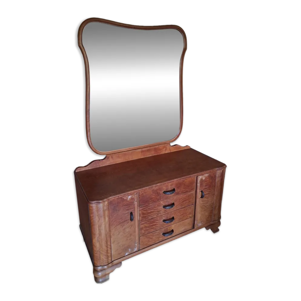 Coiffeuse commode à miroir art déco