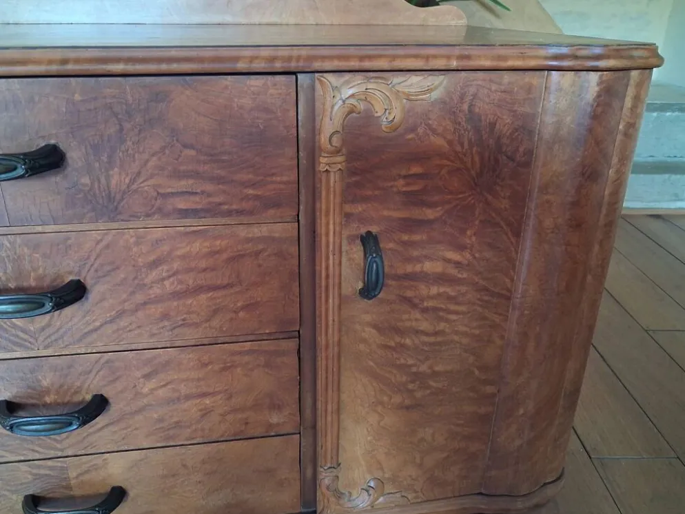 Coiffeuse commode à miroir art déco