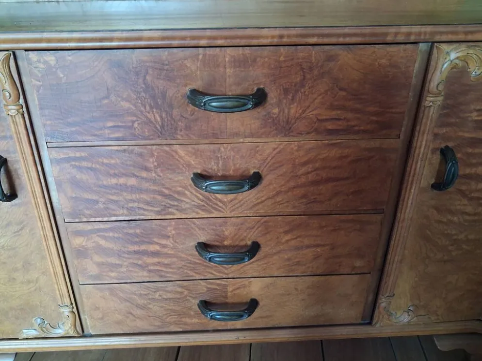 Coiffeuse commode à miroir art déco