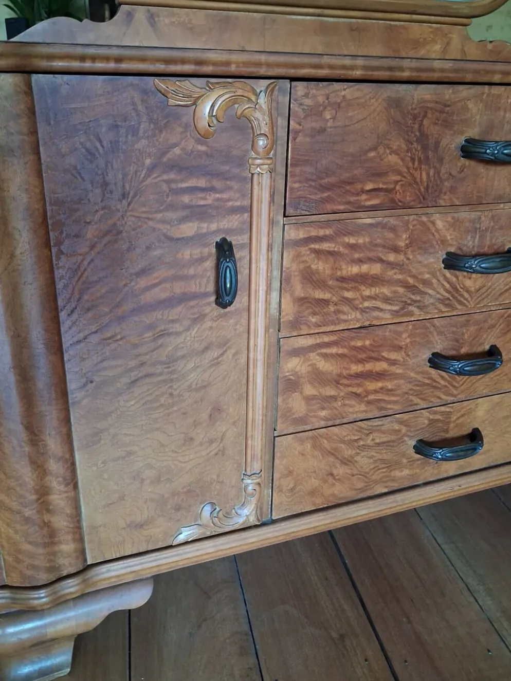 Coiffeuse commode à miroir art déco