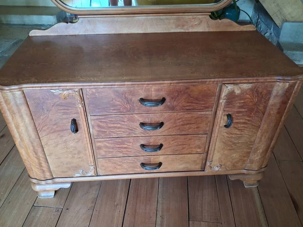 Coiffeuse commode à miroir art déco