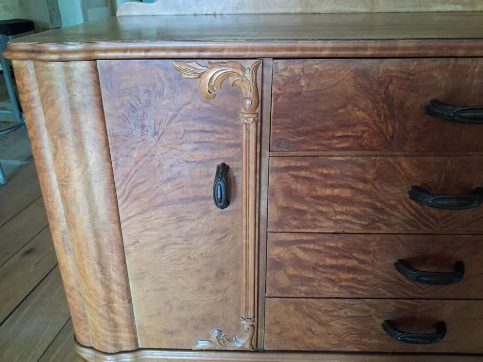 Coiffeuse commode à miroir art déco