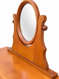 Coiffeuse Console en merisier avec miroir ovale orientable