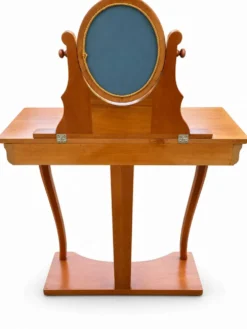 Coiffeuse Console en merisier avec miroir ovale orientable