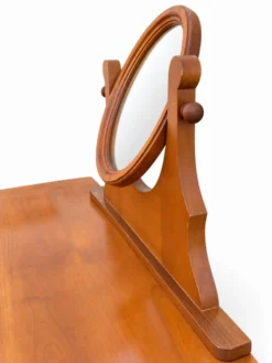 Coiffeuse Console en merisier avec miroir ovale orientable