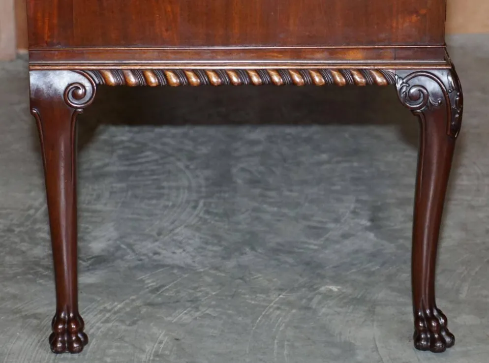 Coiffeuse en Acajou du Honduras avec Pieds Sculptés en Patte de Lion, Style Victorien