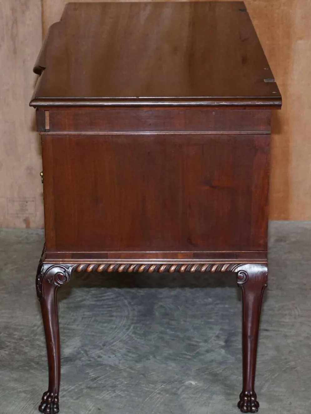 Coiffeuse en Acajou du Honduras avec Pieds Sculptés en Patte de Lion, Style Victorien