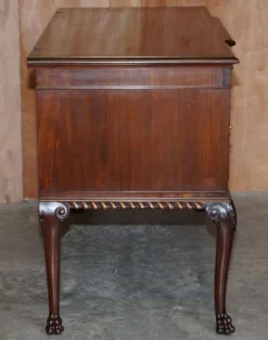 Coiffeuse en Acajou du Honduras avec Pieds Sculptés en Patte de Lion, Style Victorien