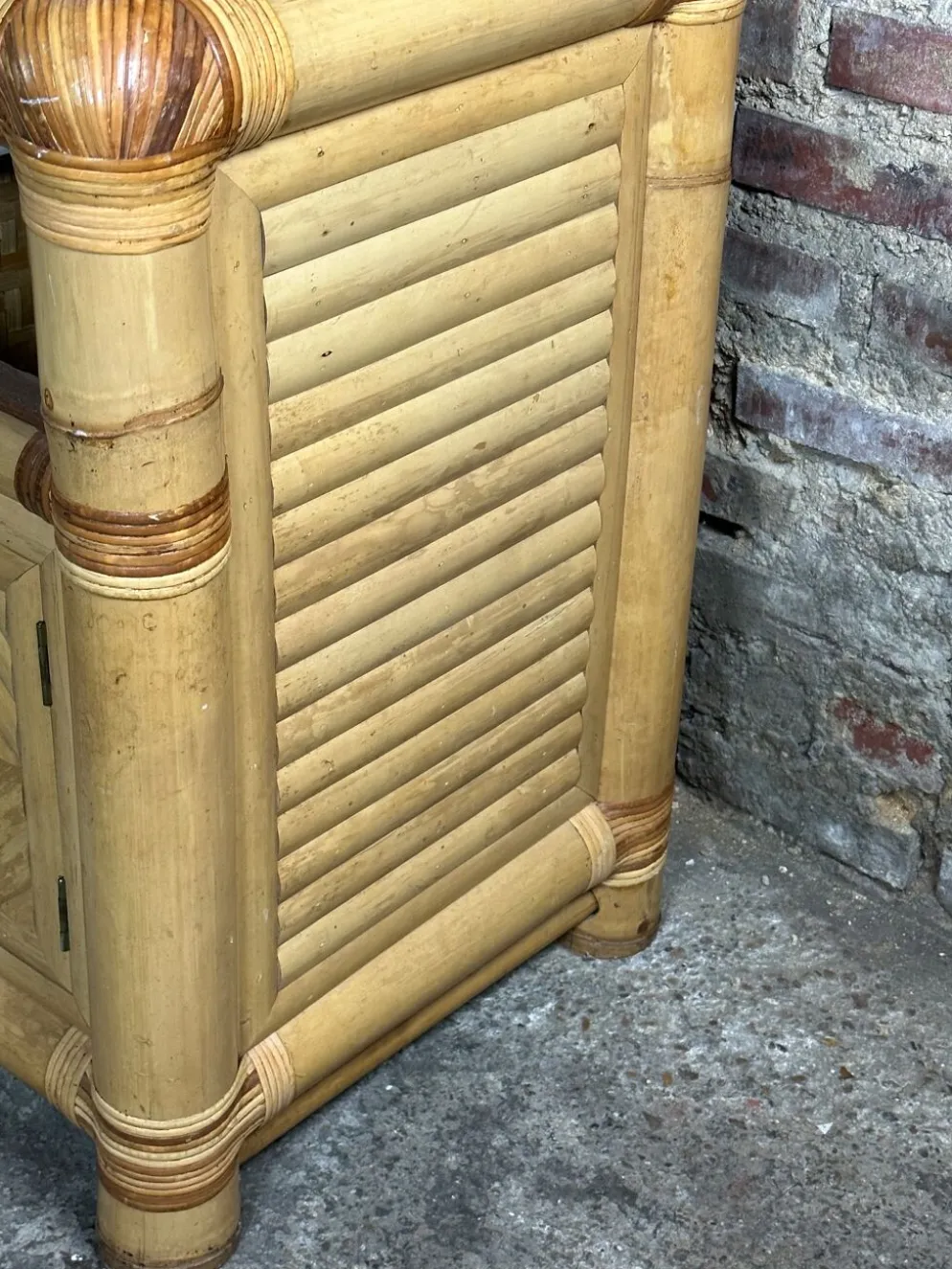 Coiffeuse en bambou vintage 1970