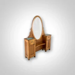 Coiffeuse en bois antique, années 1920, Tchécoslovaquie