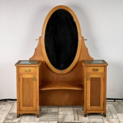 Coiffeuse en bois antique, années 1920, Tchécoslovaquie