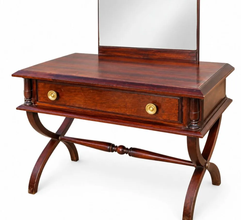Coiffeuse en bois massif style empire traditionnel