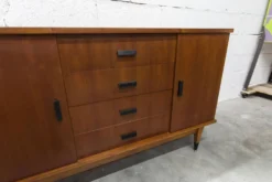 Coiffeuse enfilade teck 1960 4 tiroirs 2 portes et miroir