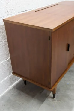 Coiffeuse enfilade teck 1960 4 tiroirs 2 portes et miroir