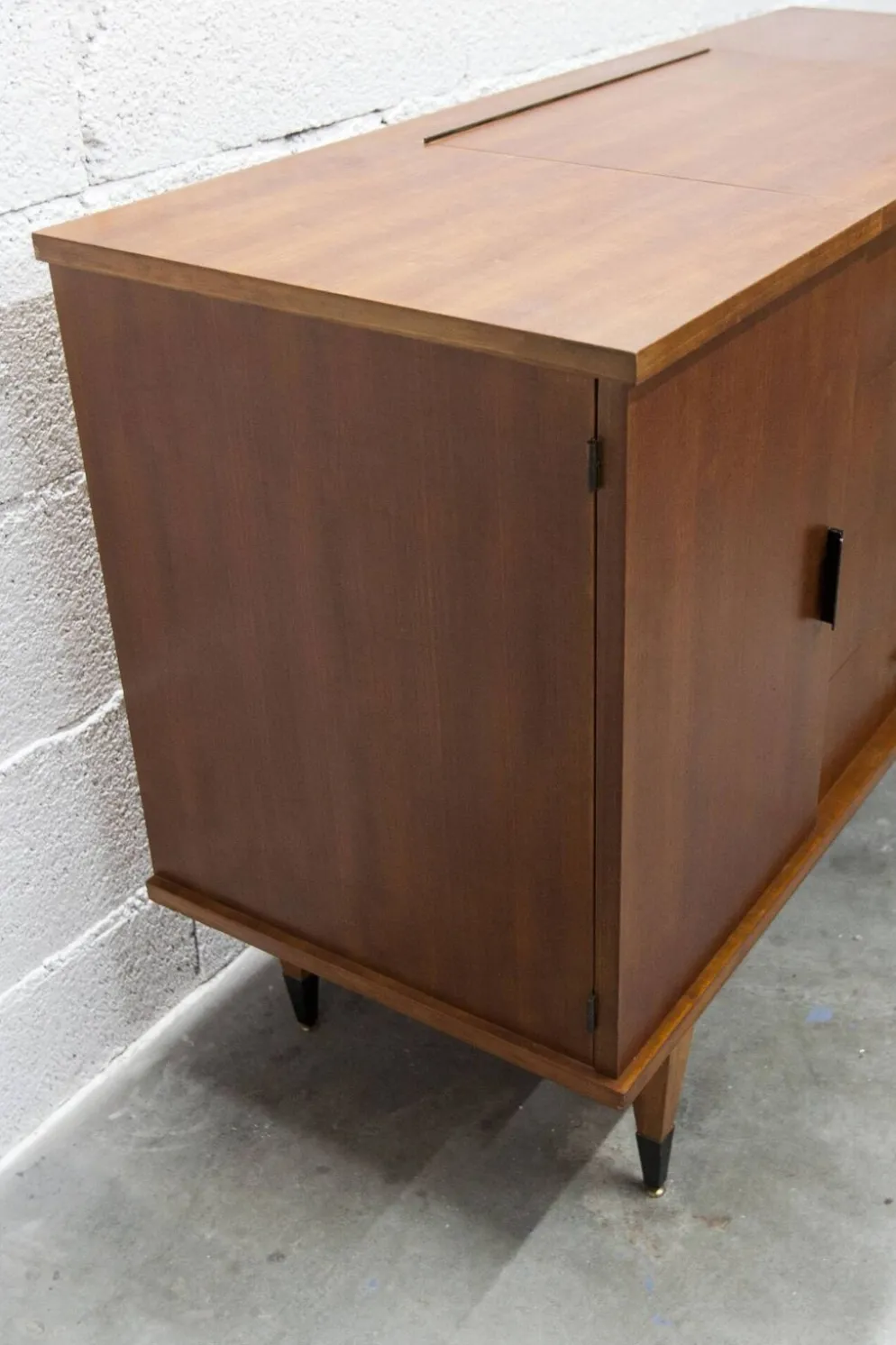 Coiffeuse enfilade teck 1960 4 tiroirs 2 portes et miroir