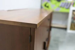 Coiffeuse enfilade teck 1960 4 tiroirs 2 portes et miroir