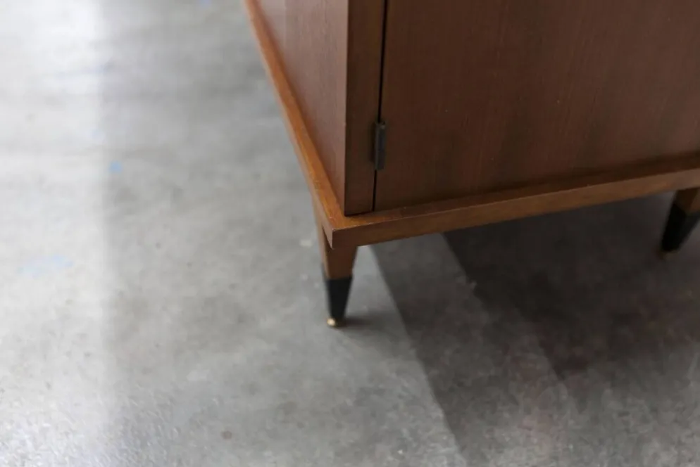 Coiffeuse enfilade teck 1960 4 tiroirs 2 portes et miroir