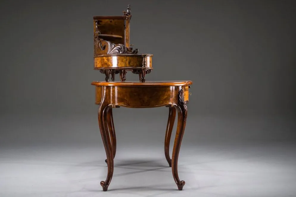 Coiffeuse en noyer Louis Philippe antique, 1860