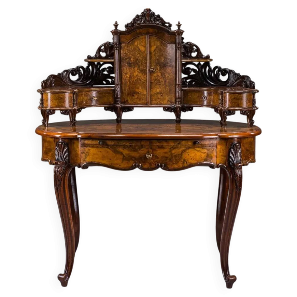 Coiffeuse en noyer Louis Philippe antique, 1860