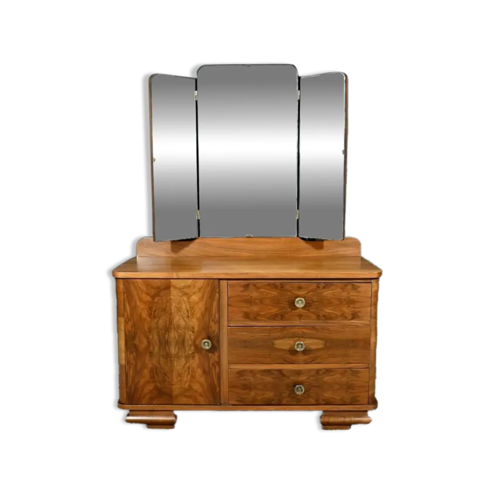 Coiffeuse en Ronce de Noyer, Art Déco - 1930