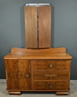 Coiffeuse en Ronce de Noyer, Art Déco - 1930